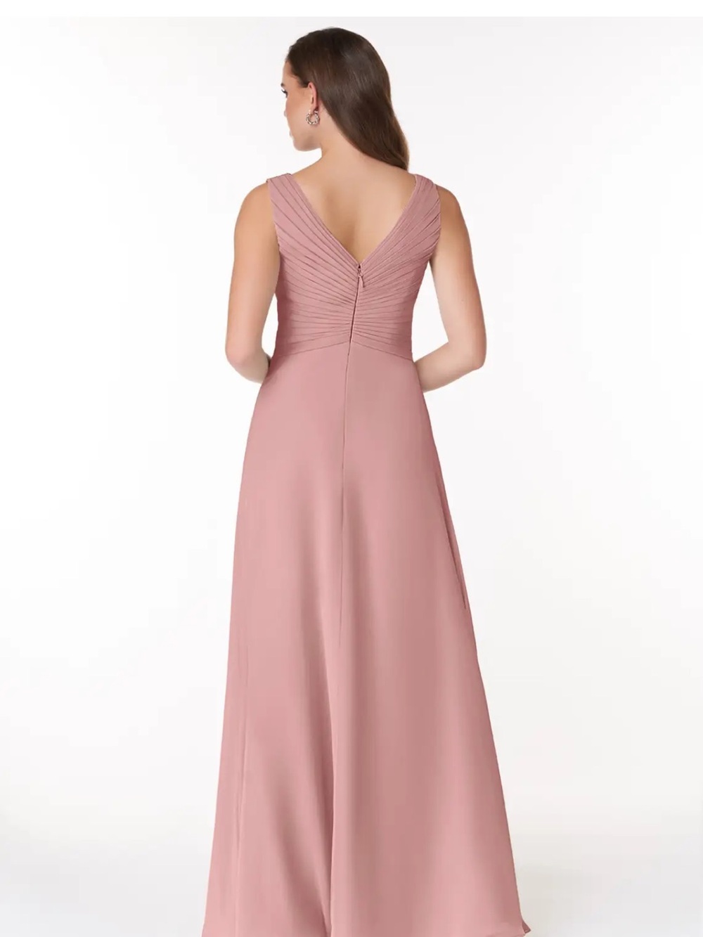 Azazie Dusty Rose Sleeveless V-Neck Maxi Dress - Picture 2 of 4